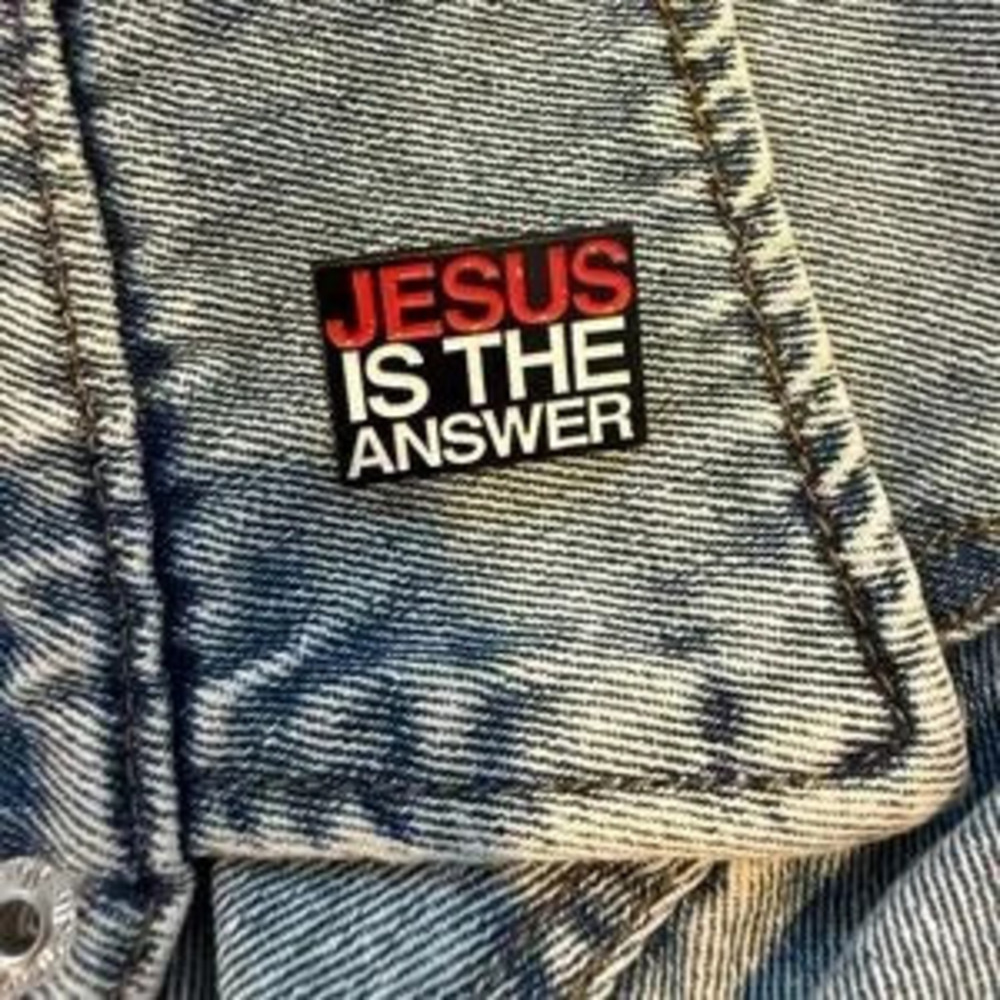 Jesus is the answer pin Christian Pin